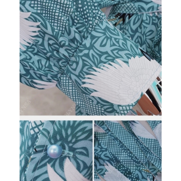 🧡IN STOCK🧡5⭐Swan Print Beach Cover Up - Picture 8 of 9